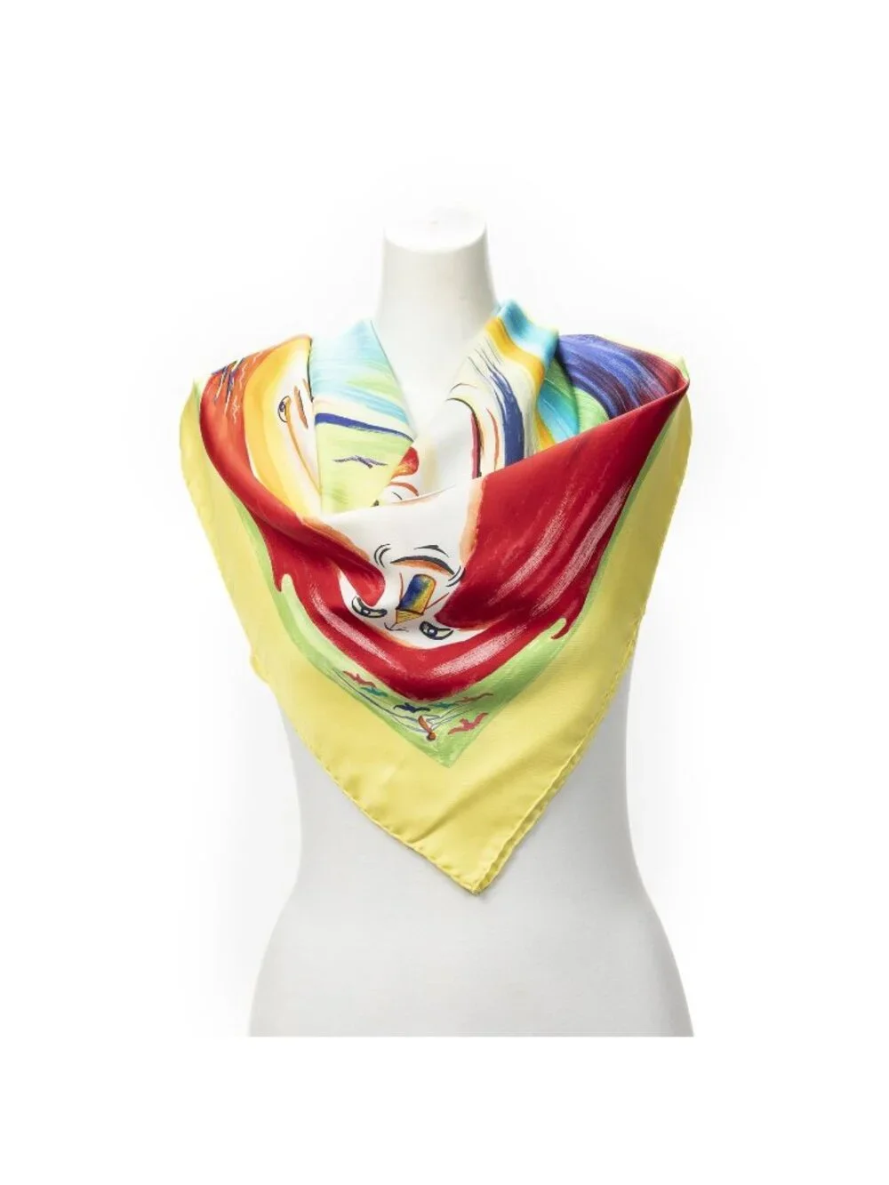 Hermes Scarf Yellow Green Orange Silk